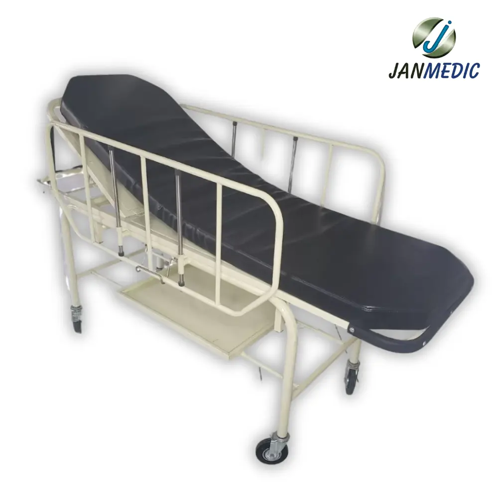 CAMILLA PARA TRANSPORTE DE PACIENTE CON BARANDAS Y PORTA SUERO