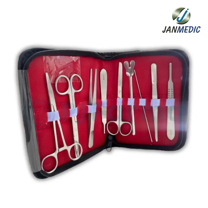 ESTUCHE DE DISECCIÓN X 9 PIEZAS JANMEDIC