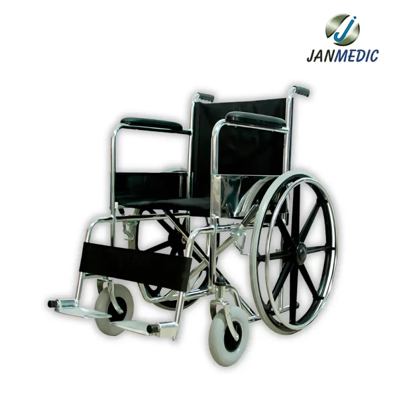SILLA DE RUEDA CON ASIENTO DE LONA NEGRO